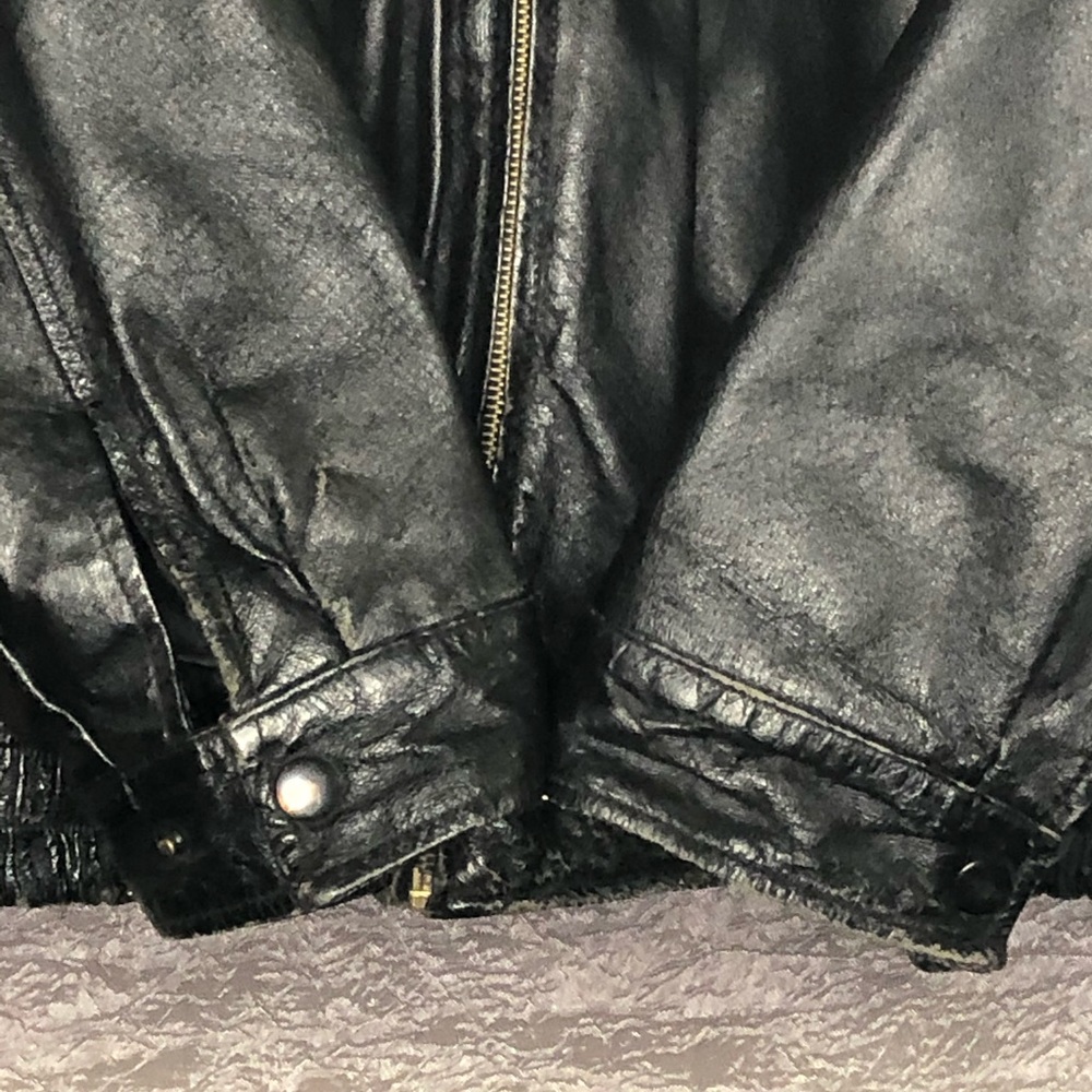 🏍Men’s Black Leather Coat - Picture 3 of 4